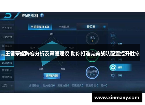 王者荣耀阵容分析及策略建议 助你打造完美战队配置提升胜率
